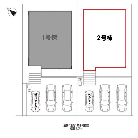 ファーストタウン豊田市第1朝日町　全2棟　新築戸建の区画図