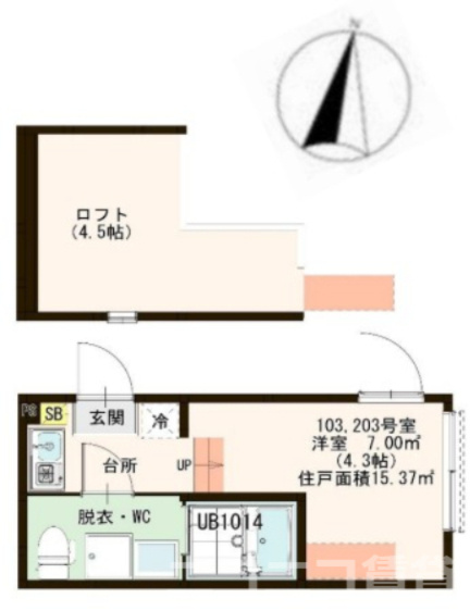足立区中川４丁目のアパートの間取り