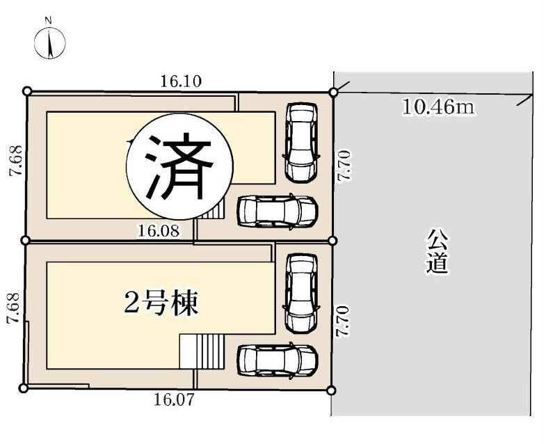 省エネ・長期優良住宅認定　新築住宅の区画図|2号棟