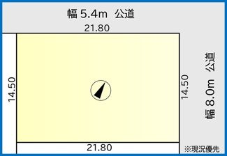 【土地図】 | 西区西野6-4 | 北西・北東向きの角地で車の出し入れも楽々です♪