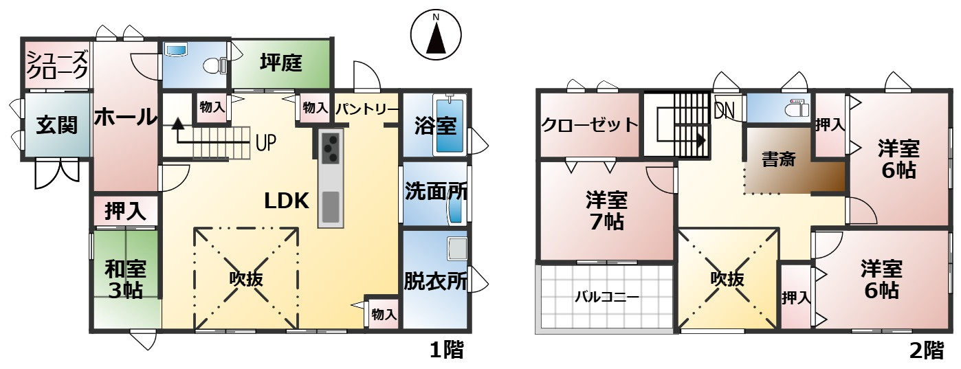 高島市安曇川町中央三丁目中古戸建の間取り