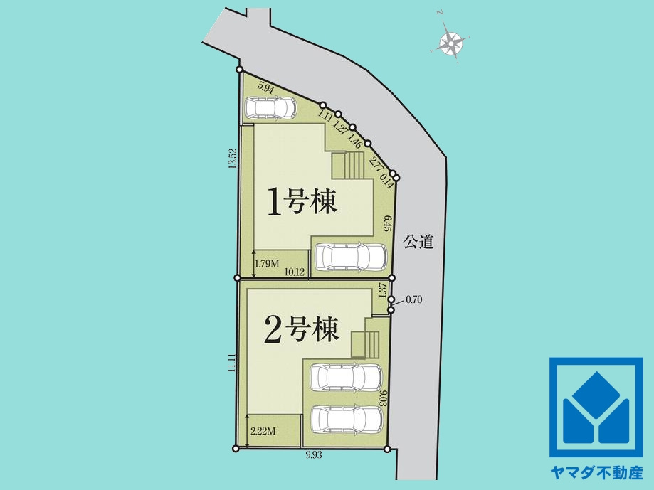 久御山町佐山双置　24-1期　1号棟の区画図