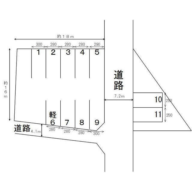岐阜市加納東陽町の駐車場の駐車場|配置図