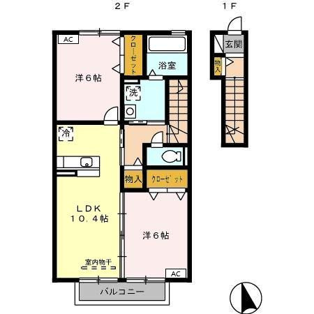 グランディールBの間取り