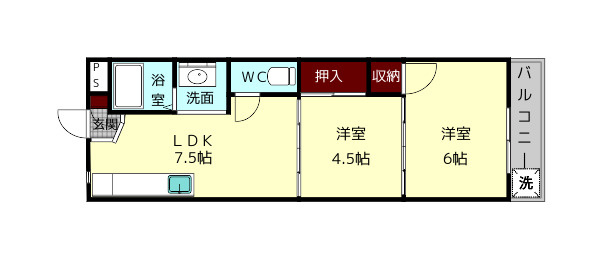ラウレア生駒の間取り