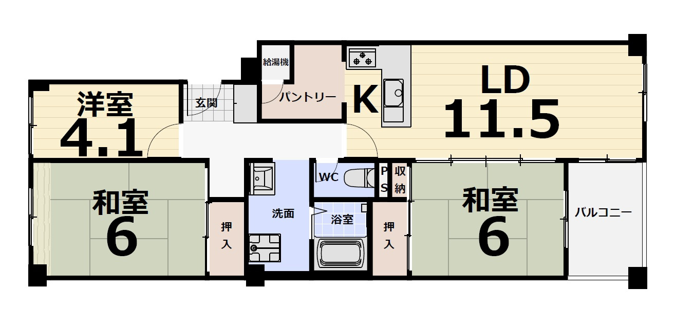 八尾南ハウスAの間取り