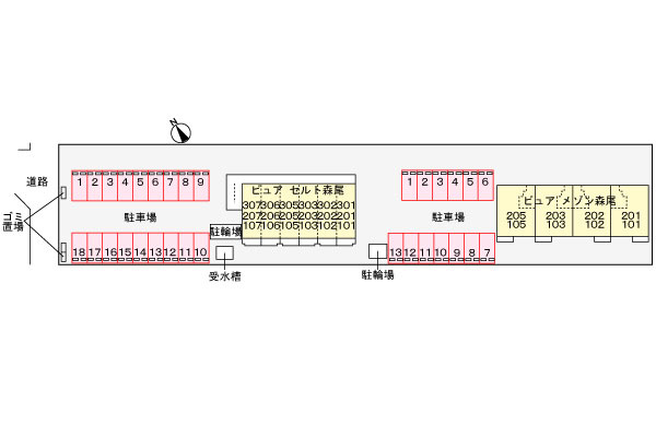 ピュア　セルト森尾の区画図