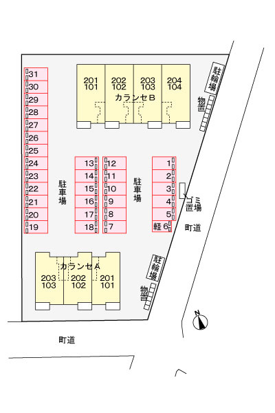 カランセＢの区画図
