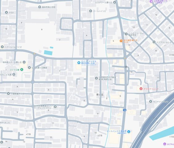 藤井寺市藤ケ丘　新築一戸建ての地図