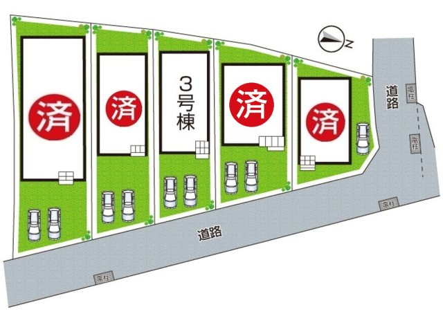 泉佐野市俵屋　第1期　新築一戸建ての区画図|全5区画