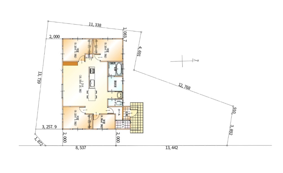 都城市下長飯町R7(A号棟)の区画図|配置図（A号棟）