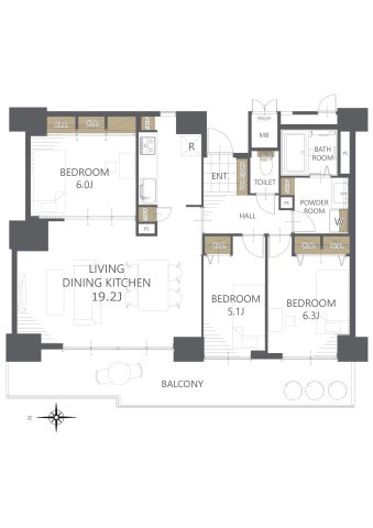 【間取り】ラフォルテ西神中央２番館 