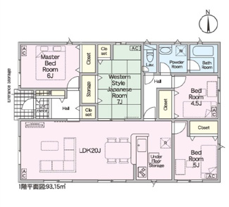 【間取り】 | 本巣市小柿平屋の新築建売！お車並列5台可能！真桑小学校区！耐震等級3・住宅性能評価書取得した安心安全 | 本巣市小柿平屋の新築建売！お車並列5台可能！真桑小学校区！耐震等級3・住宅性能評価書取得した安心安全！