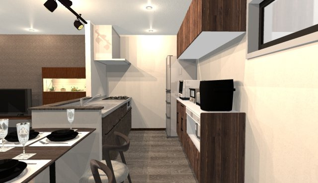 鶏冠井町沢ノ東　3階建てプラン　建築条件付き土地の外観パース|【内観イメージパース】