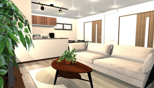 鶏冠井町沢ノ東　3階建てプラン　建築条件付き土地の外観パース|【内観イメージパース】