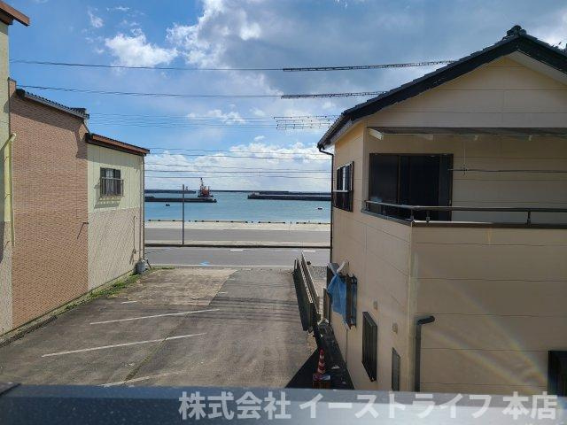 【新築戸建】　いわき市江名1期　ラスト1棟の展望|3号棟写真　バルコニーからの眺望です。海が見えます。