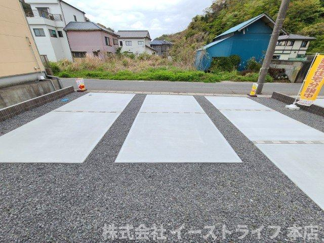 【新築戸建】　いわき市江名1期　ラスト1棟の駐車場|4台駐車可能（車種による）舗装されたカースペースです。