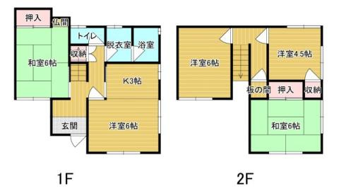【No.7405】浜坂2丁目中古住宅/4LDK/浜坂小徒歩9分の間取り