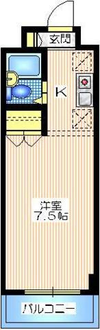 アルス川崎の間取り|９Ｆ眺望良好　ゆとりの洋室７．５帖　床一面フロアタイル
