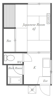 【間取り】 | 中根岸荘 | 仕切りのある1Kのお部屋