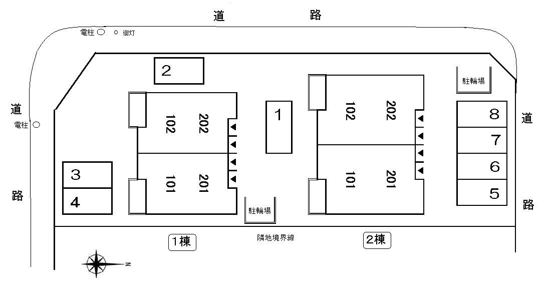 ノーブル港西　Ⅱの駐車場