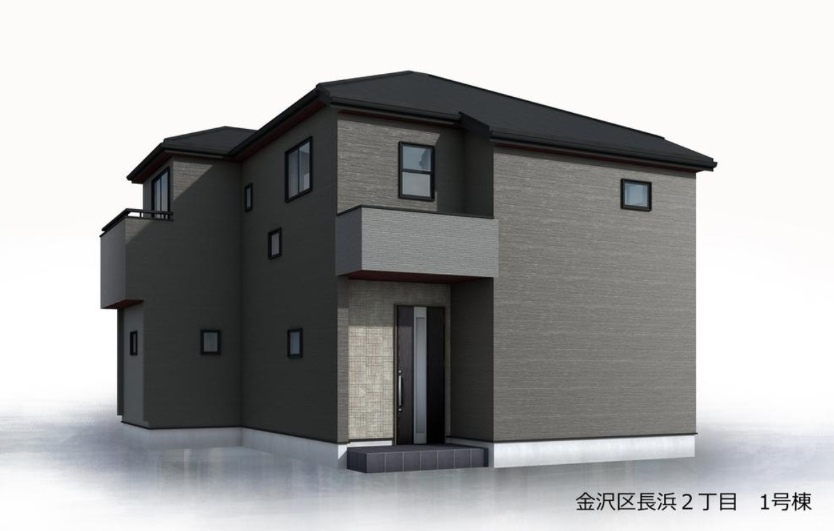 横浜市金沢区長浜2丁目 新築戸建て【仲介手数料無料】カースペース2台の外観パース