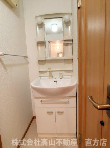 直方市大字上新入のアパートの洗面所
