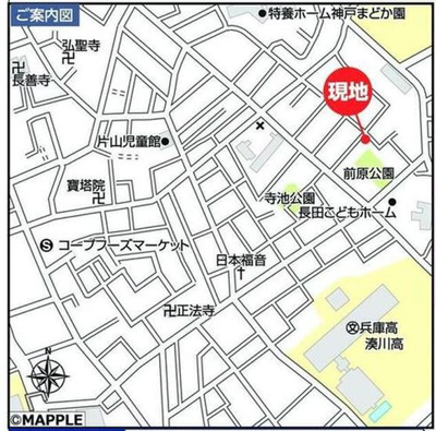 【地図】 | 神戸市長田区前原町2丁目　新築戸建　仲介手数料無料！ | 長田区前原町2　新築　仲介手数料無料！