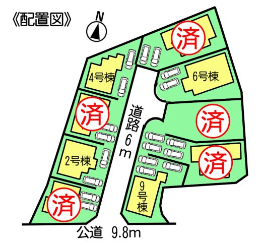 常滑市錦町3丁目　6号棟の区画図|○●区画図●○
　6号棟