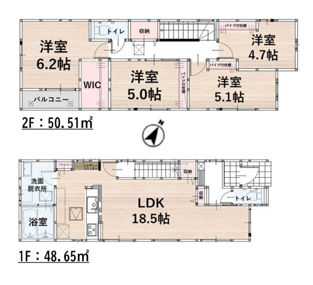 【間取り】 | 福岡市南区弥永2丁目2期　2号棟（全2棟）【仲介手数料無料・0円】 | 平日、土日祝日もお好きな日時にご見学可能です。お気軽にお問合せ下さい。