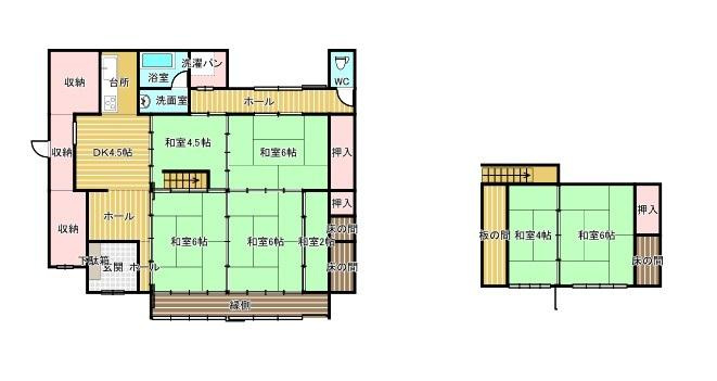 綾部市志賀郷古民家の間取り