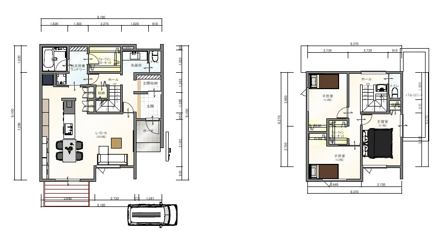 新居浜市宇高町１丁目の売地の参考プラン|参考プラン　3LDK
