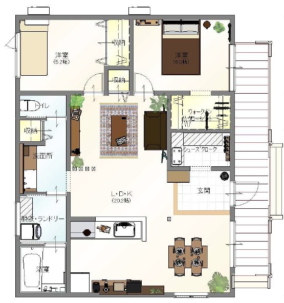 新居浜市宇高町１丁目の売地の参考プラン|参考プラン間取り図