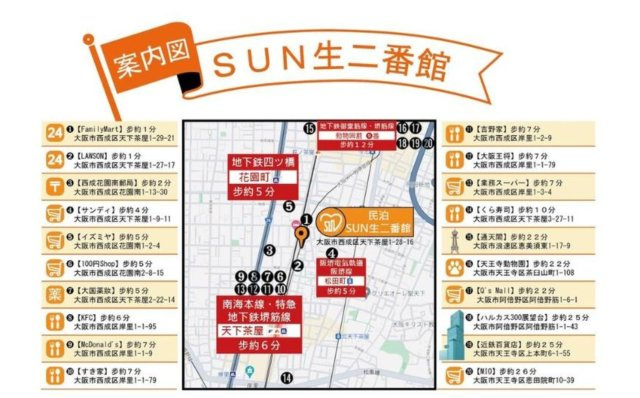大阪市西成区天下茶屋１丁目の店付住宅の地図