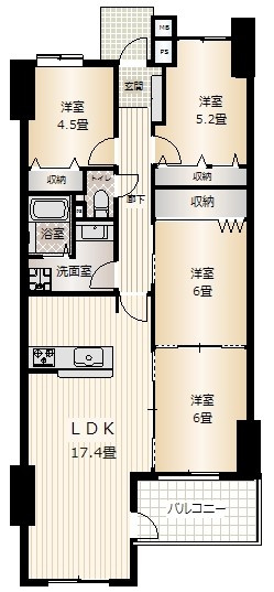 サーパス東古松の間取り|◆間取りは４LDKです。