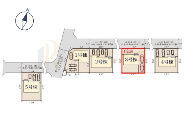 ひたちなか市東石川第13　新築戸建て　3号棟の区画図|大きなお買い物だからこそ、メリット・デメリットを伝えさせて頂きます。
R-homeにお任せください♪