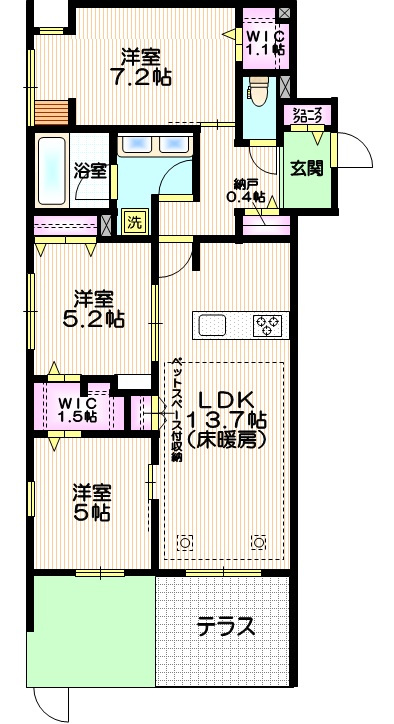 メゾン　デラーブル大宮の間取り