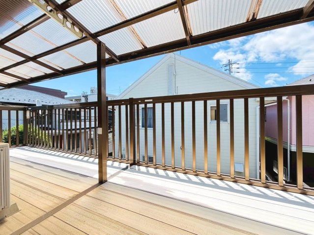 【商談中】中古戸建　瑞穂市別府　昭和62年築のバルコニー