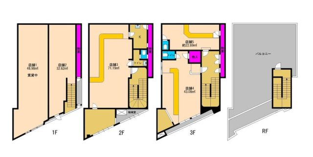 堺市堺区南瓦町　1棟収益ビルの間取り