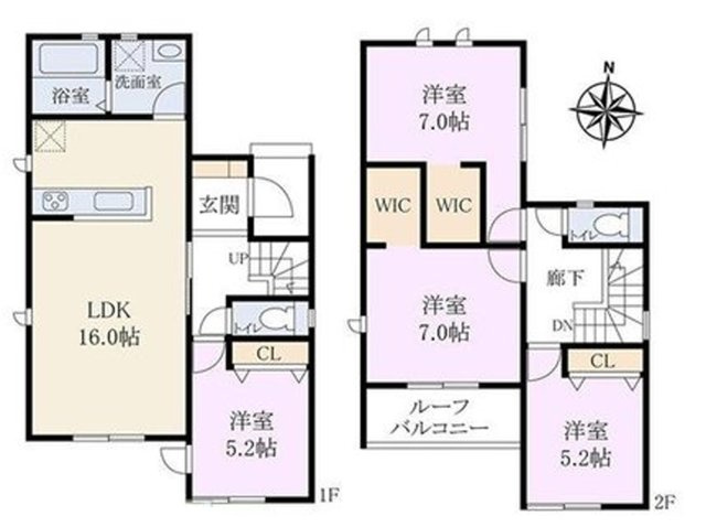 気噴町5丁目第1期(全2棟)の間取り