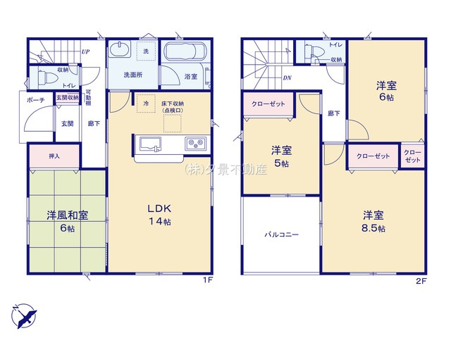 【間取り】 | 《仲介手数料無料》岩槻区大字表慈恩寺1420-53(全1戸)新築一戸建てクレイドルガーデン