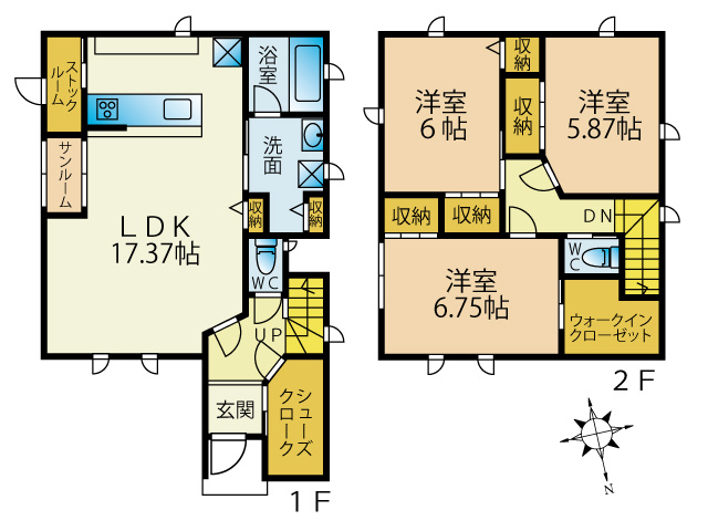 【間取り】 | 【 新築建売住宅 】横手市八幡字長者町No50 横手北小学校区のオール電化 3LDK