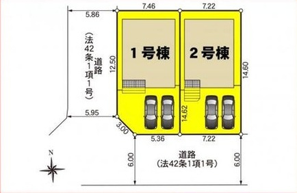 クレイドルガーデン豊田市泉町第3　全2棟　新築戸建の区画図