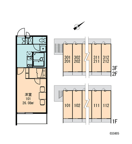 レオパレスボヌールドゥマンの区画図|画像3
