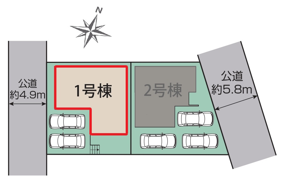 ブルーミングガーデン豊田市宮口町2丁目　全2棟　新築戸建の区画図