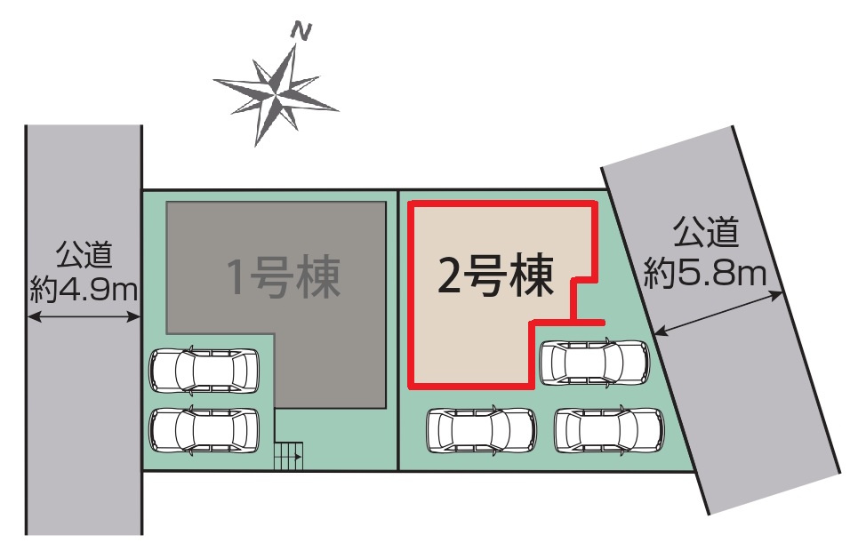 ブルーミングガーデン豊田市宮口町2丁目　全2棟　新築戸建の区画図