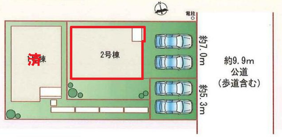 ハートフルタウン豊田市美里2期　全2棟　新築戸建の区画図