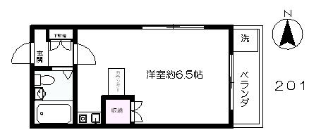 約１９㎡のワンルーム