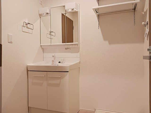 ベルフラワーＡの洗面所|ゆったりとスペースのある洗面所