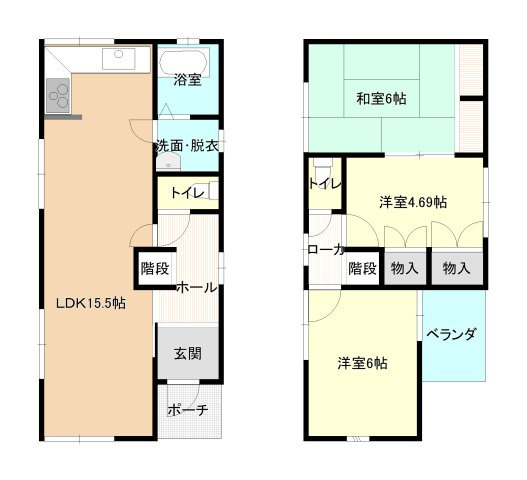 西九条町２　Ａの間取り